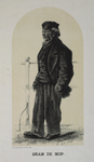 32141 Portret van A. van Veenendaal, bijgenaamd Bram de Mop, geboren 1805, Utrechtse straatfiguur, overleden 1890. Ten ...
